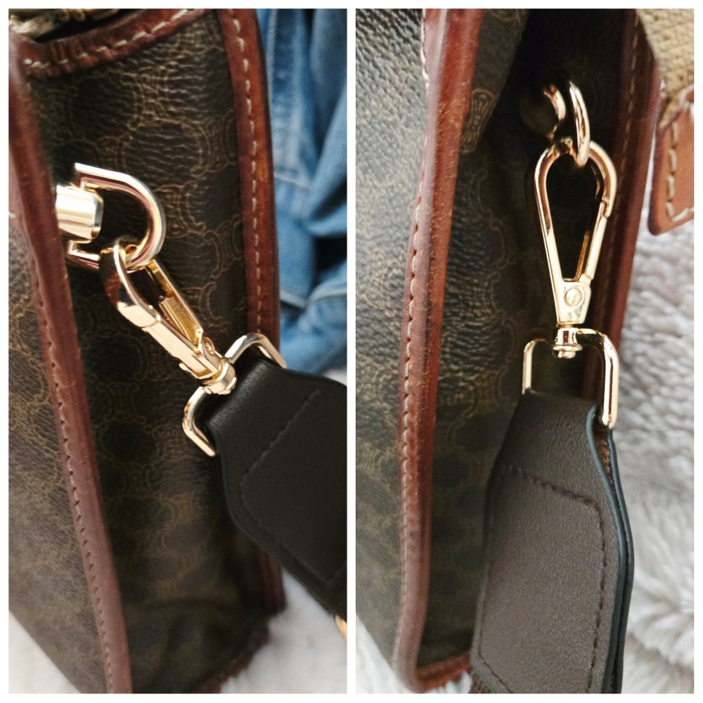 Authentic CELINE Macadam Vintage‎ Upcycled Clutch Crossbody Wallet WOC Shoulder - Picture 16 of 16